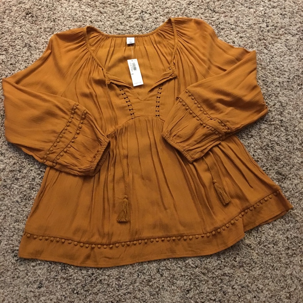 Golden yellow bohemian top